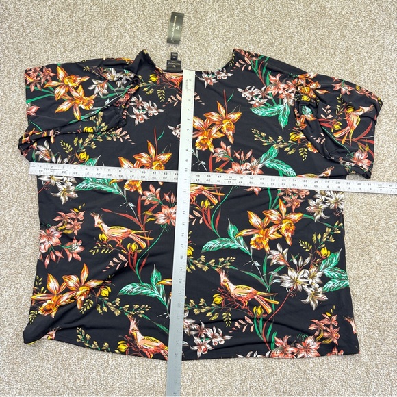 NEW Worthington Black Floral Wrap Blouse Womens Size 4X Stretch - Picture 10 of 16